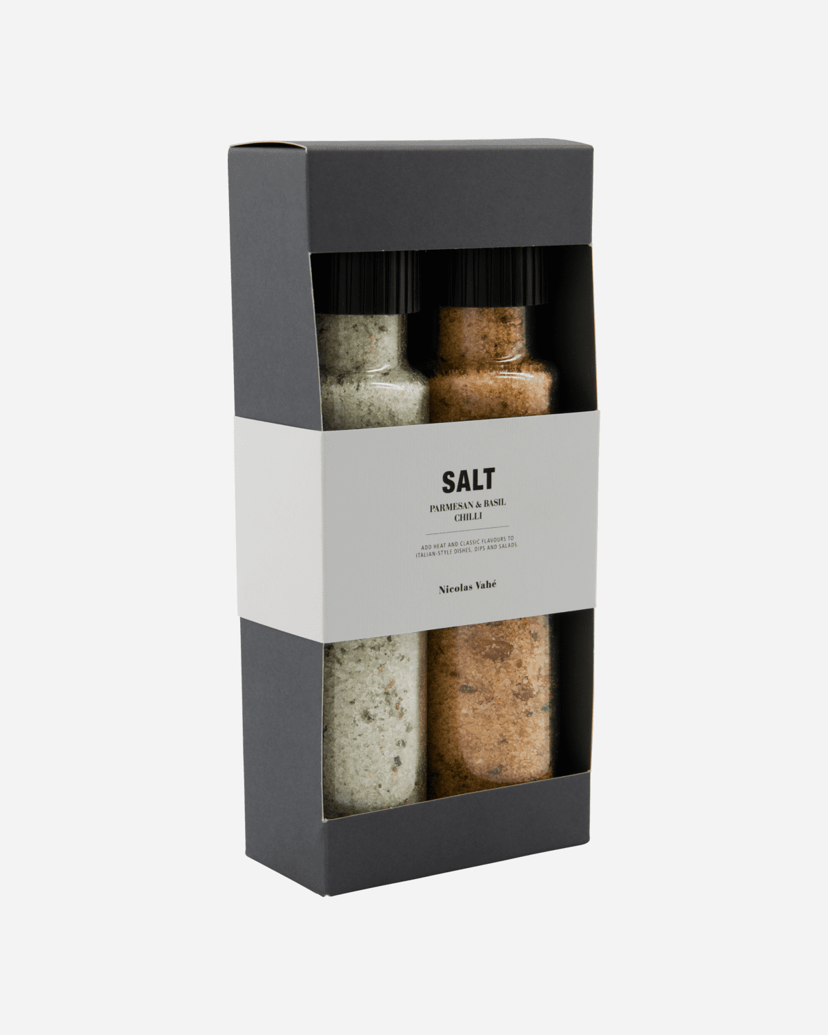 Gift box, Nicolas Vahé Parmesan & Basil salt & Chilli salt