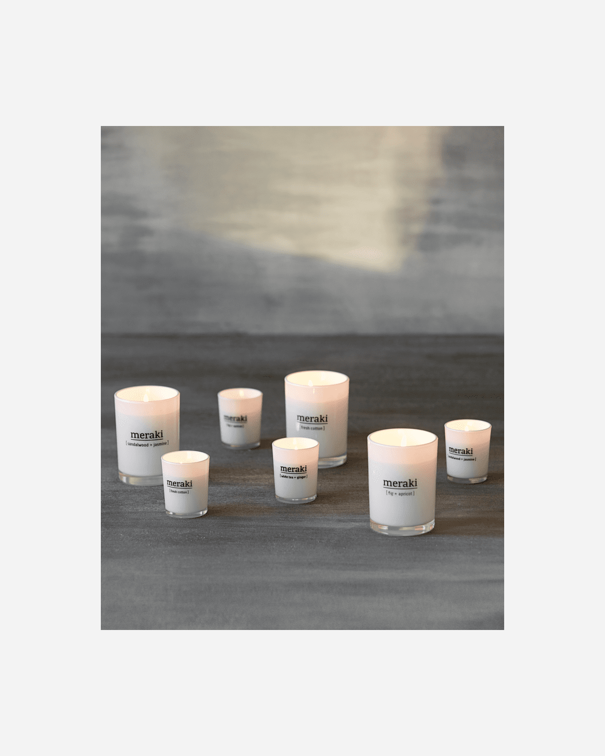Scented candle, Sandalwood & jasmine, White