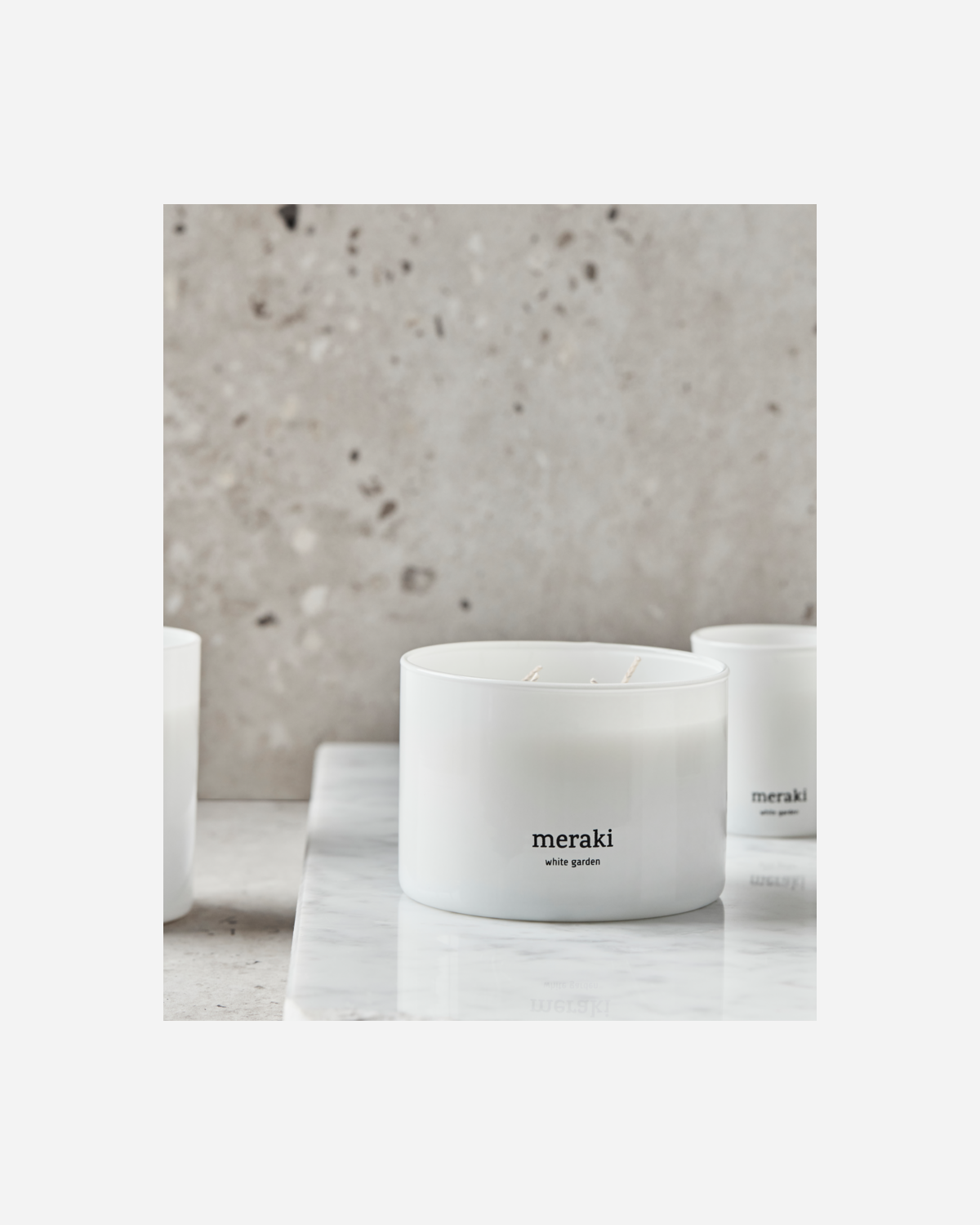 Scented candle, White garden, White