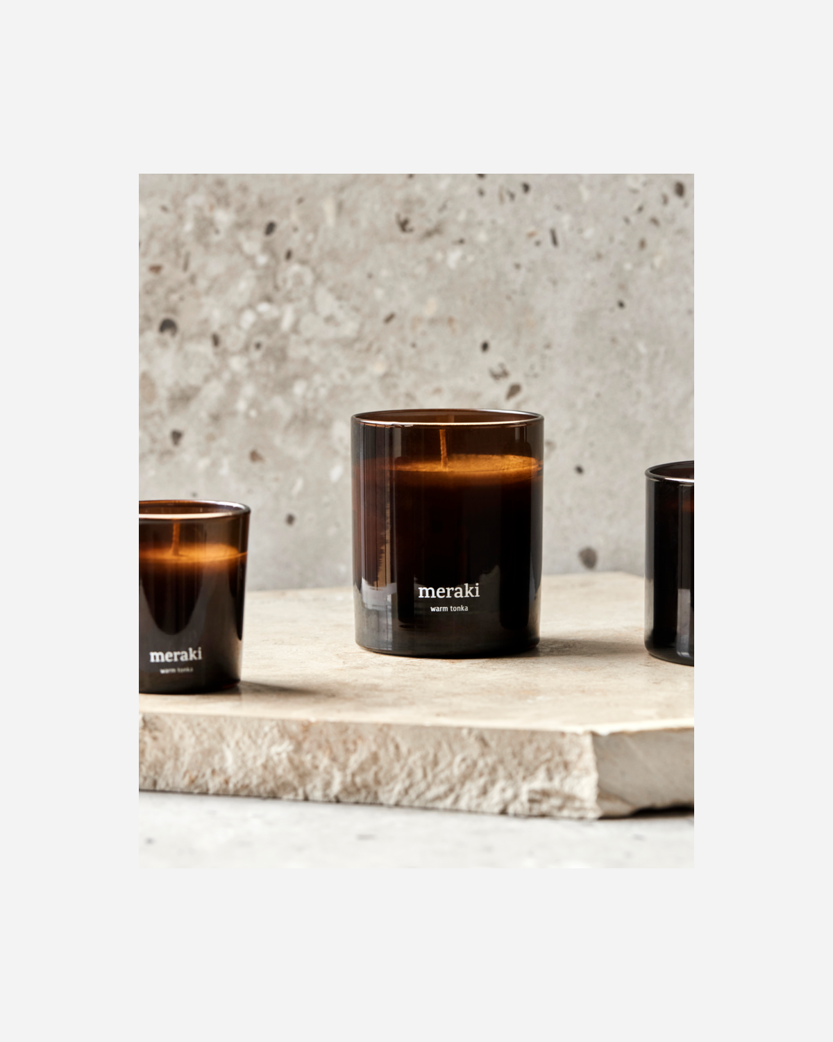 Scented candle, Warm tonka, Brown